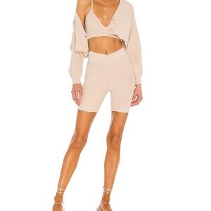 Chic Beige Knit shorts lovers and friends xs